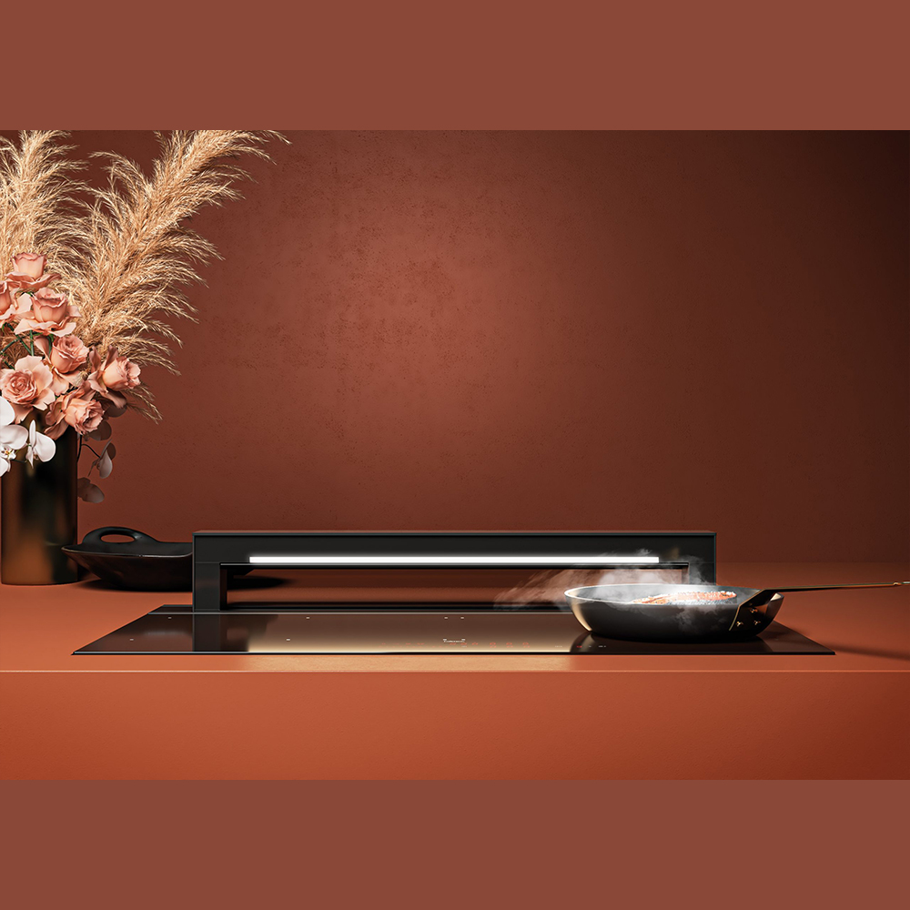 CAPPA LEVEL ONE WORKTOP 90cm 800 m³/h NERO LUCIDO Cappe