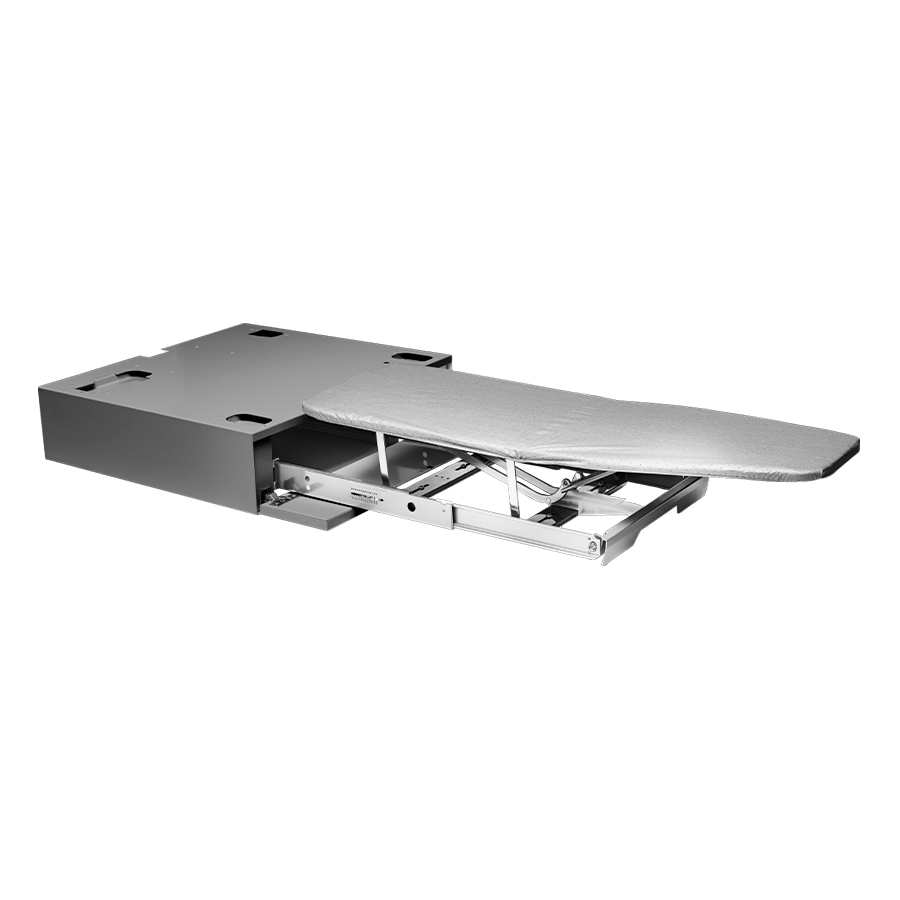 ybaymy - Piccolo asse da stiro pieghevole a parete, con copertura resistente al calore, girevole a 180°, fissaggio a parete, colore: bianco